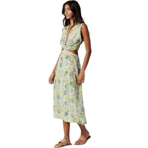 Joie Maeve B Dress Floral Cutout Maxi | Size 8 | 100% Silk